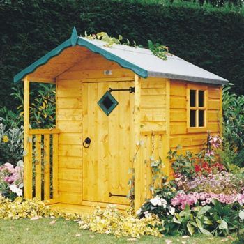 Hide with Veranda Playhouse Children's Wendy House