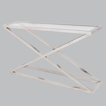 Apollo Console - Metal/Glass - L30 x W130 x H72 cm - Nickel