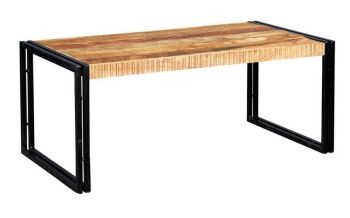 Cosmo Industrial Large Coffee Table - Solid Mango Wood - L60 x W110 x H45 cm