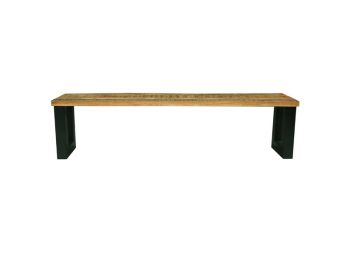 Induse Bench - Mango Wood/Iron - L44 x W160 x H45 cm - Mango PP Saw Finish 