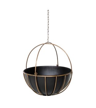 Indoor Kensington Hanging Planter - Mild Steel - L30 x W30 x H34 cm - Brass