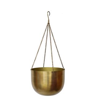 Indoor Mayfair Hanging Planter - Mild Steel - L30 x W30 x H21 cm - Antique Brass