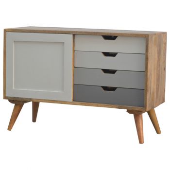 Nordic Cabinet with 4 Drawers & Sliding Cabinet