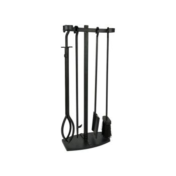 Fireside Companion Set - Iron - L18 x W28.5 x H72 cm - Black