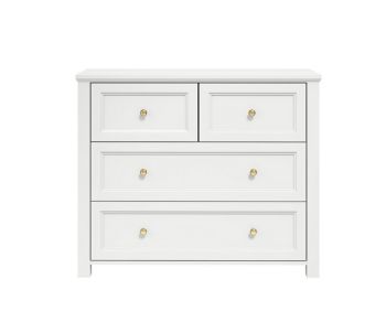 Ives Chest - Engineered Wood/Metal - L45 x W100 x H75 cm - White/Antique Brass