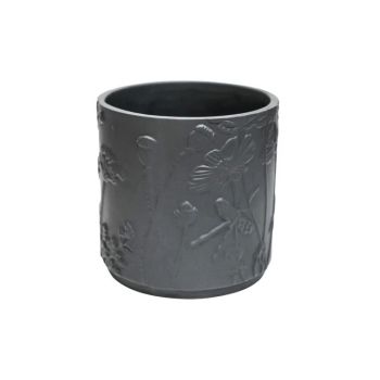 Kew Stoneware Meadow Planter - Stoneware - L17.5 x W17.5 x H18 cm - Grey