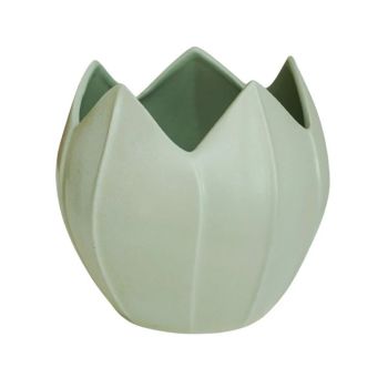 Kew Flower Planter - Ceramic - L30 x W30 x H29 cm - Pistachio Green