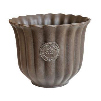 Kew Fluted Tulip Planter - Ceramic - L27.5 x W27 x H22 cm - Mocha