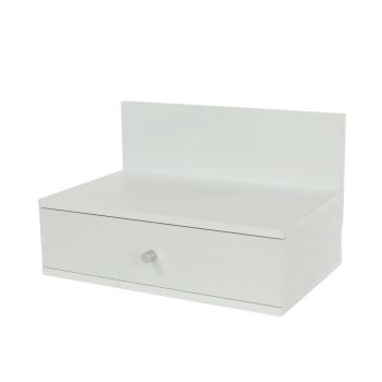 Kelly Wall-Hanging One-Drawer Bedside Cabinets - Metal - L50 x W30 x H31.4 cm - White - Flat Packed