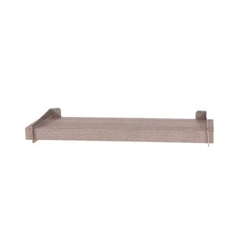 Keer 80 cm Chunky Shelf with Slide on Brackets - Metal - L19.5 x W80 x H3.8 cm - Grey Oak Effect