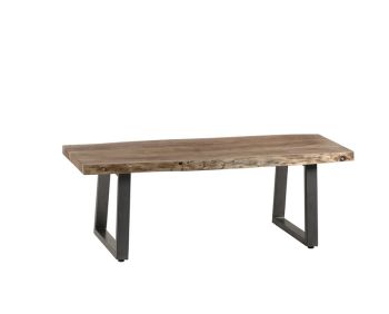 Baltic Live Edge Coffee Table - Metal/Acacia Solid Wood - L50 x W115 x H40 cm