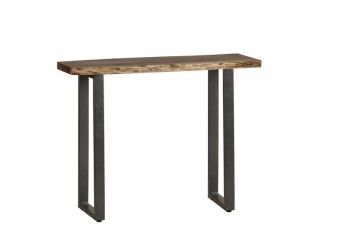 Baltic Live Edge Console Table - Metal/Acacia Solid Wood - L35 x W100 x H78 cm
