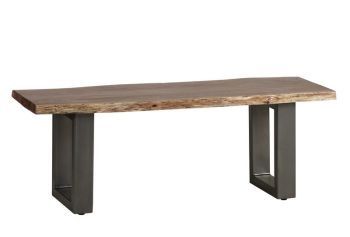 Baltic Live Edge Medium Bench - Metal/Acacia Solid Wood - L40 x W125 x H45 cm