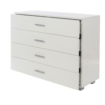 4 Chest of Drawers - MDP - 80 x 30 x 64.3 cm - White