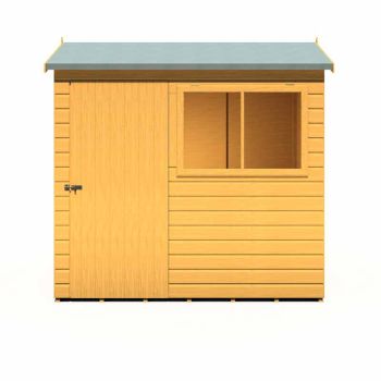Lewis 7 x 5 Feet Single Door Reverse Apex Style D Shed - L147.3 x W208.2 x H187 cm