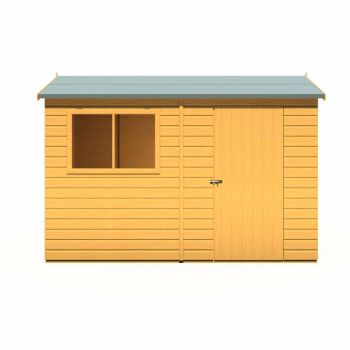 Lewis 10 x 8 Feet Single Door Reverse Apex Style C Shed - L256.6 x W311.4 x H220.7 cm