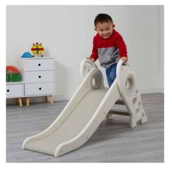 Folding Kids Rocket Slide - White and Grey