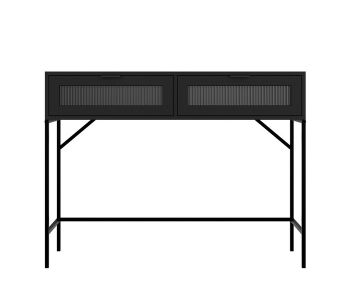 Lincoln Console Table - Wood - L35 x W106 x H80 cm - Matte Black/Reeded Finish