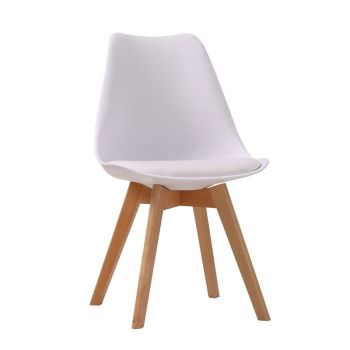 Louvre Chair (Pack of 2) - Plastic/Wood - L48.5 x W55.5 x H81 cm - White