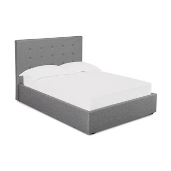 Lucca Plus 4.0 Small Double Bed - Linen Fabric - L208 x W140 x H113 cm - Grey