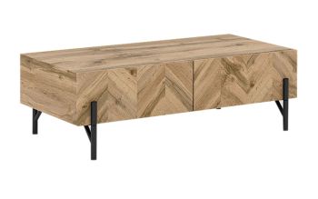 Coffee Table - MFC/MDF - L55 x W116.5 x H38 cm - Oak/Black