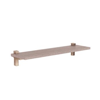 Levant 60 cm Slim Shelf with "L" Shape Bracket - Metal - L15 x W60 x H1.6 cm - Grey Oak