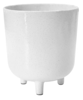 Lecce Speckled Planter - Ceramic - L20 x W20 x H24 cm - White