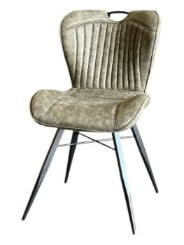 Mala Dining Fabric Chair with Metal Legs (Set of 2) - Green/Black - Assembly Required