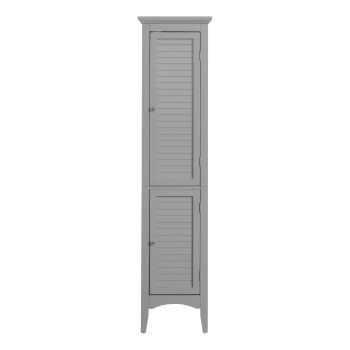  63"H Glancy Linen Tower with Shutter doors - Grey - 38 x 160 x 160 cm