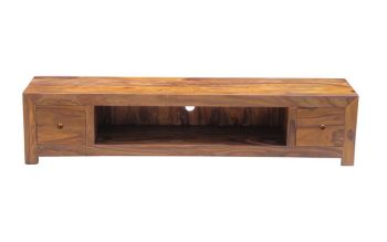 Jaipur Large Plazma with Drawer - Sheesham Wood - L40 x W200 x H45 cm - Honey Dark Finish