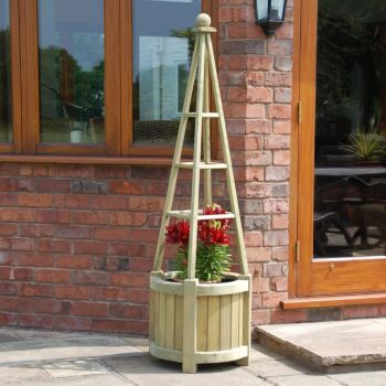 Marberry Obelisk Planter - Timber - L50 x W50 x H171 cm - Natural