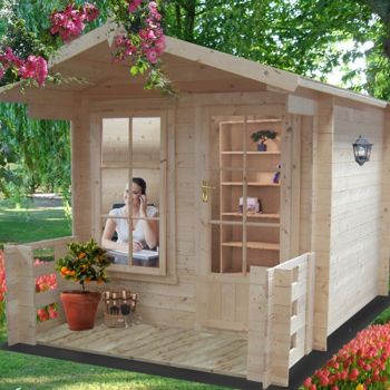 Maulden 19 mm Log Cabin 8 x 8 Feet + Verandah