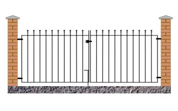 Manor Flat Top Double Driveway Gate - Solid Steel - Fits Gap of 3353 mm x 915 mm High - Electro Galvanised/Black Powder Coated