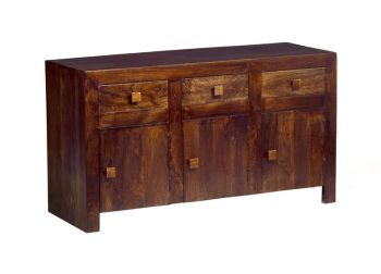 Toko Dark Mango Large Sideboard - Solid Mango Wood - L45 x W135 x H75 cm