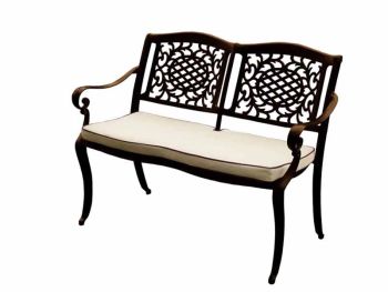 Ballygowan Stacking Bench (H'Bronze/Cream) - Aluminium Outdoor Garden Furniture- Chocolate