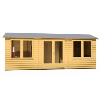 Melrose 20 x 8 Feet Double Door Garden Office - OSB/MDF - L260.4 x W624.6 x H250.5 cm