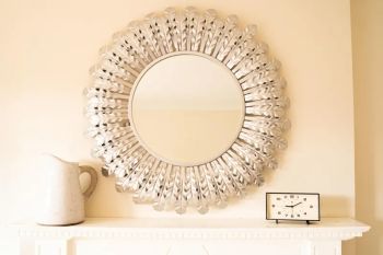 Leaf Mirror - L91 x W7 x H91 cm - Silver