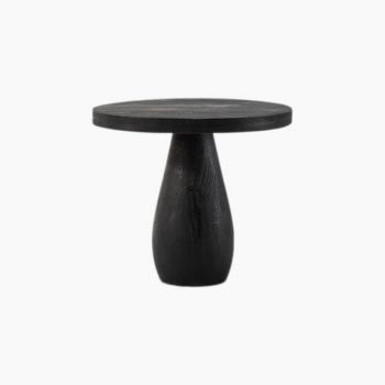 Yana Pedestal End table - Acacia Wood - L48 x W48 x H43 cm - Black