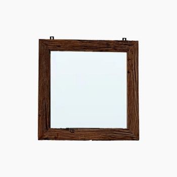 Muar Mirror Frame - Reclaimed Wood - L80 x W4 x H80 cm - Brown