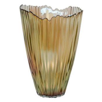 Mocha Ribbed Holder - Glass - L15 x W15 x H14 cm - Brown
