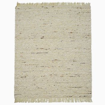 Jaquard Rectangular Shaped Rug - Wool/Cotton - L230 x W160 x H1 cm - Natural