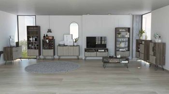 Drinks Bar - L60.9 x W60.9 x H104.1 cm - Smoked Oak