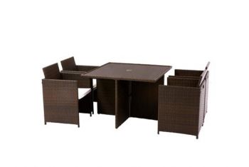 Nevada Brown 4 Seater Cube Set