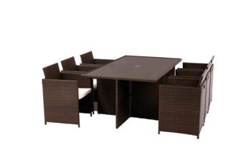 Nevada Brown 6 Seater Cube Set