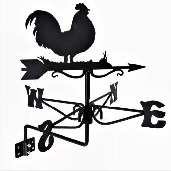 Mini Cockerel Weathervane - Steel - L38 x W38 x H47.5 cm - Black