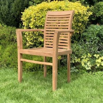 Stacking Scroll Back Chair - Wood - L50 x W58 x H95 cm