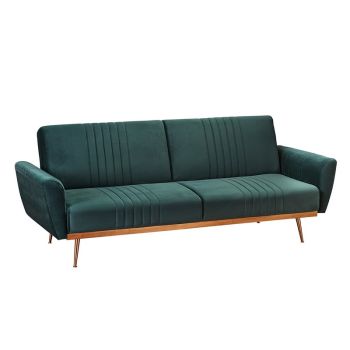 Nico Sofa Bed - Velvet - L83 x W210 x H85 cm - Green