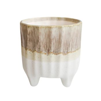 Neve Neutral 3 Leg Planter - Earthenware - L17 x W17 x H19 cm - White