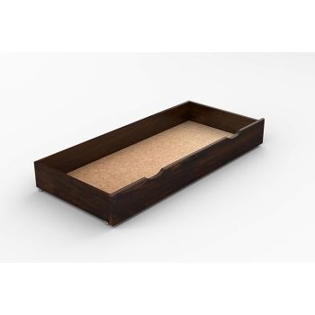 Underbed Storage Drawer (Grooves) - Wood - L98 x W55 x H18.5 cm - Walnut