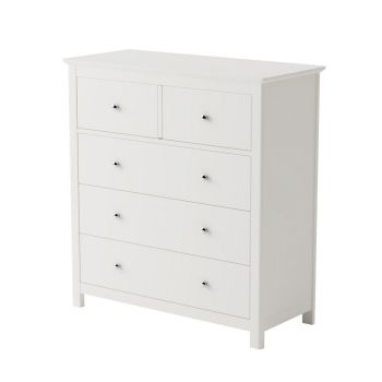 2 Over 3 Drawer Chest Drawer - MDF - L40 x W90 x H95.8 cm - White - Flat Packed